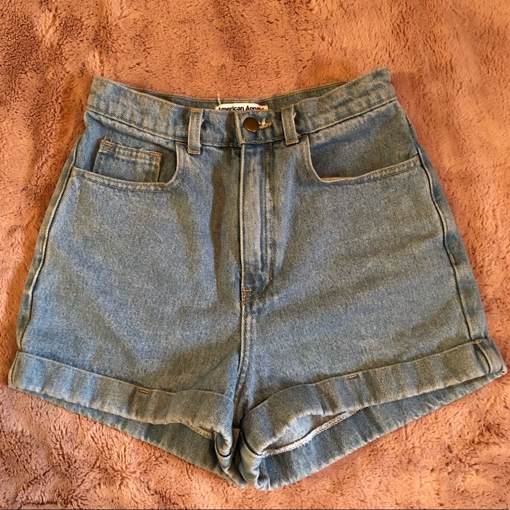 American apparel high waisted shorts denim size 28